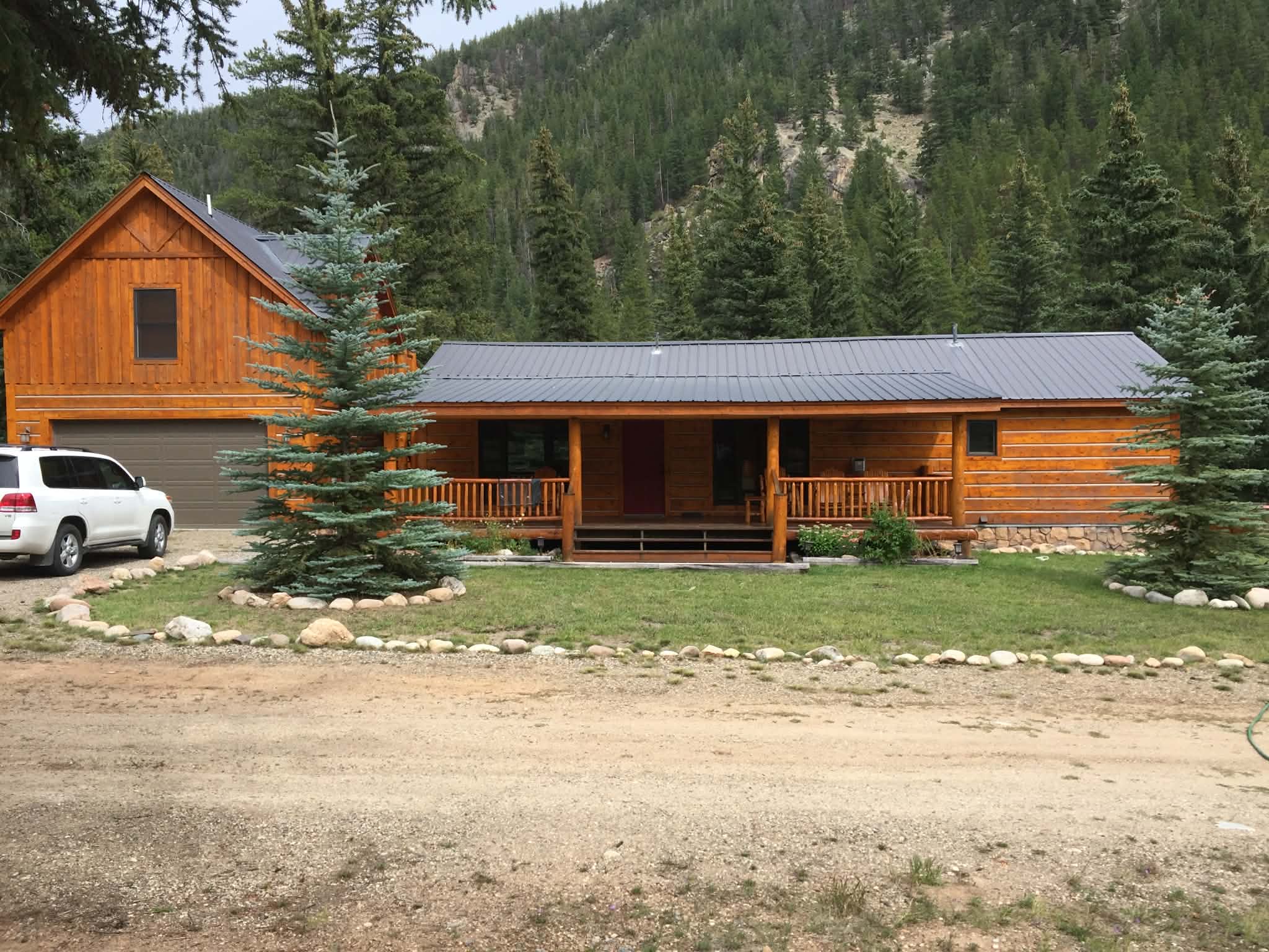 Cabin landscape scene